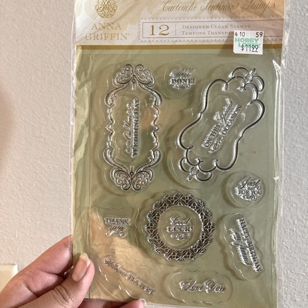 Anna Griffin Cartouche Sentiment Stamps